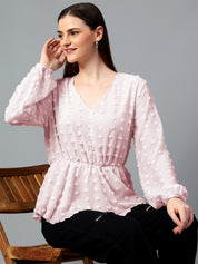 KOTTY Casual Solid Women Pink Top 