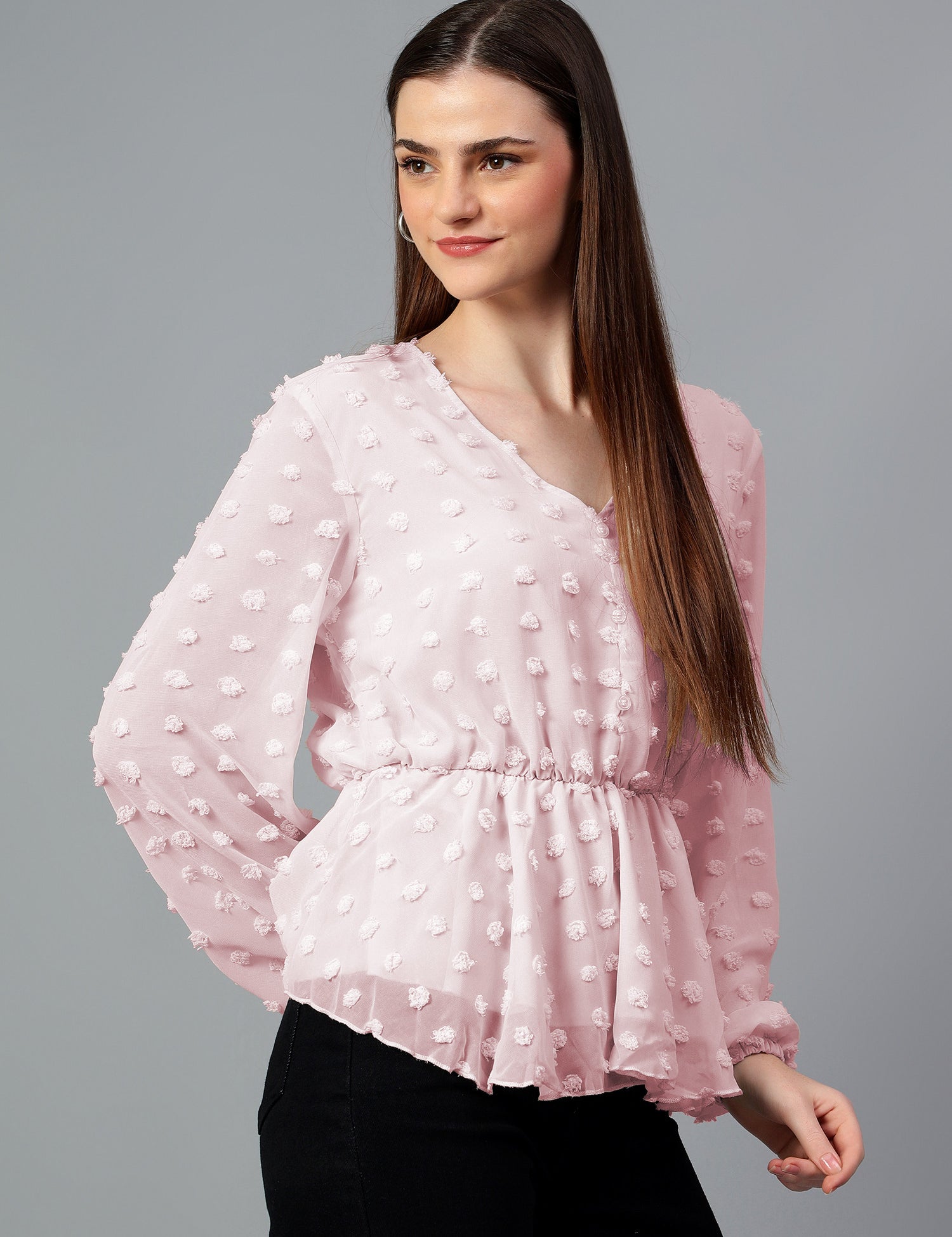 KOTTY Casual Solid Women Pink Top 