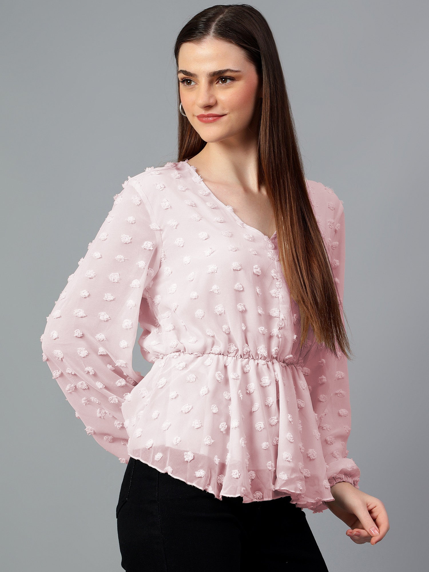 KOTTY Casual Solid Women Pink Top 