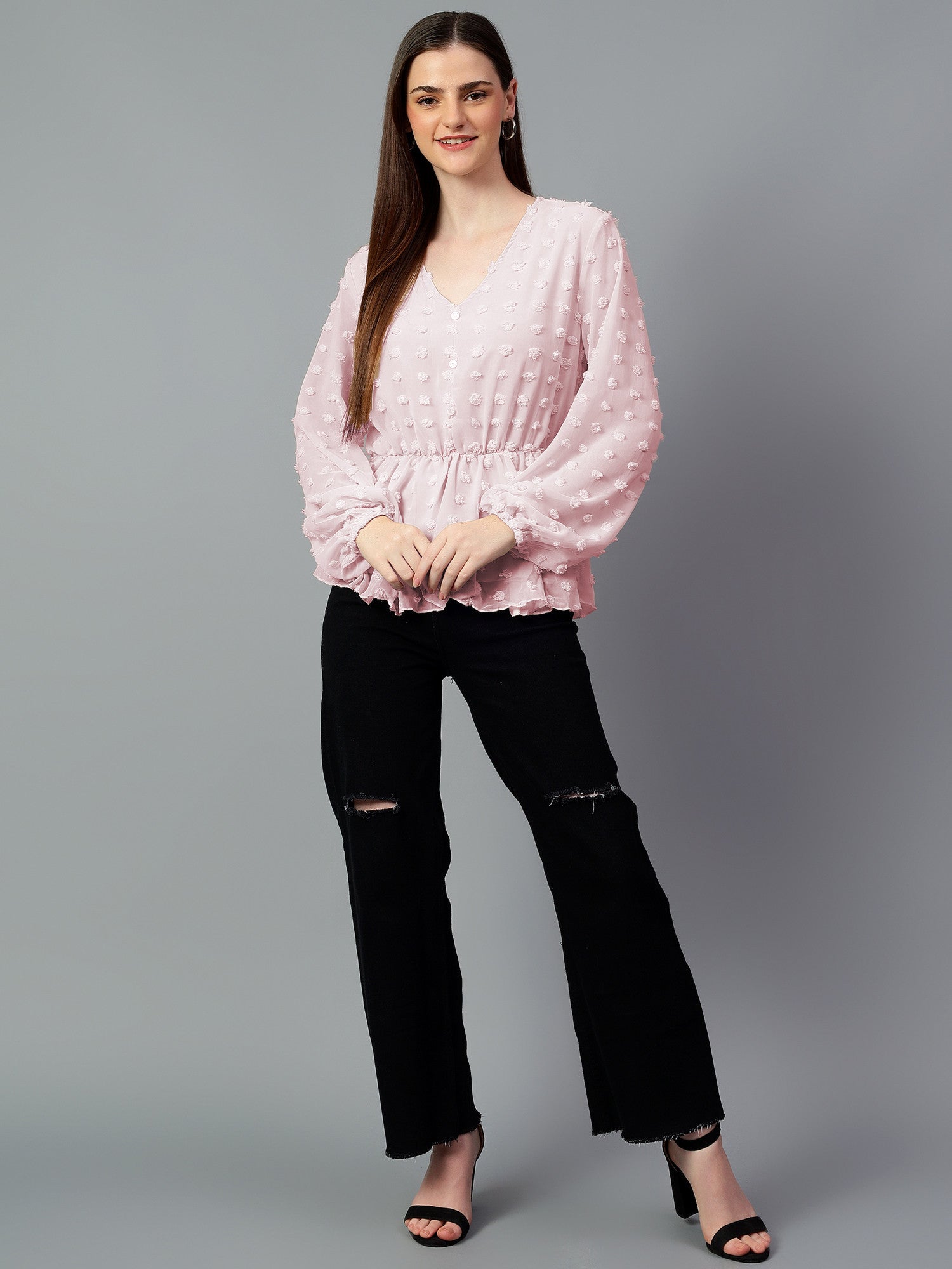 KOTTY Casual Solid Women Pink Top 