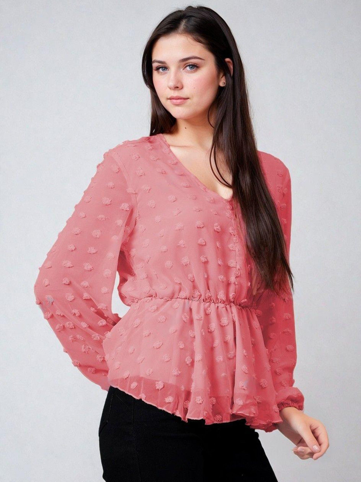 KOTTY Casual Solid Women Pink Top 