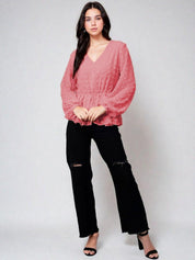KOTTY Casual Solid Women Pink Top 