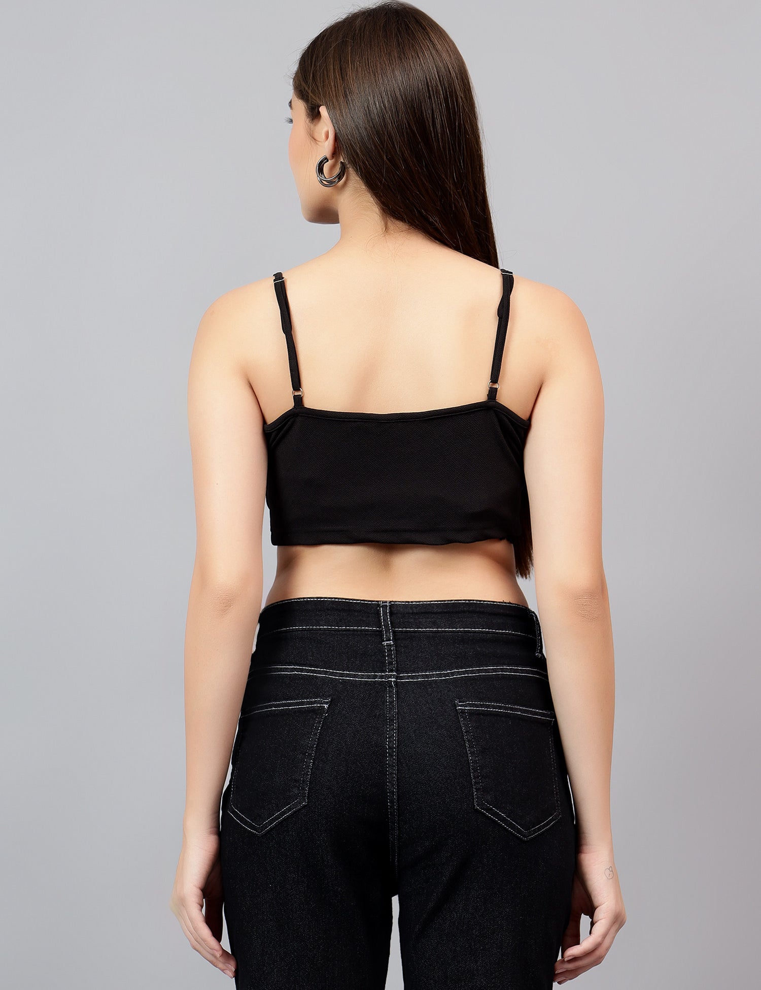 KOTTY Casual Solid Women Black Top 