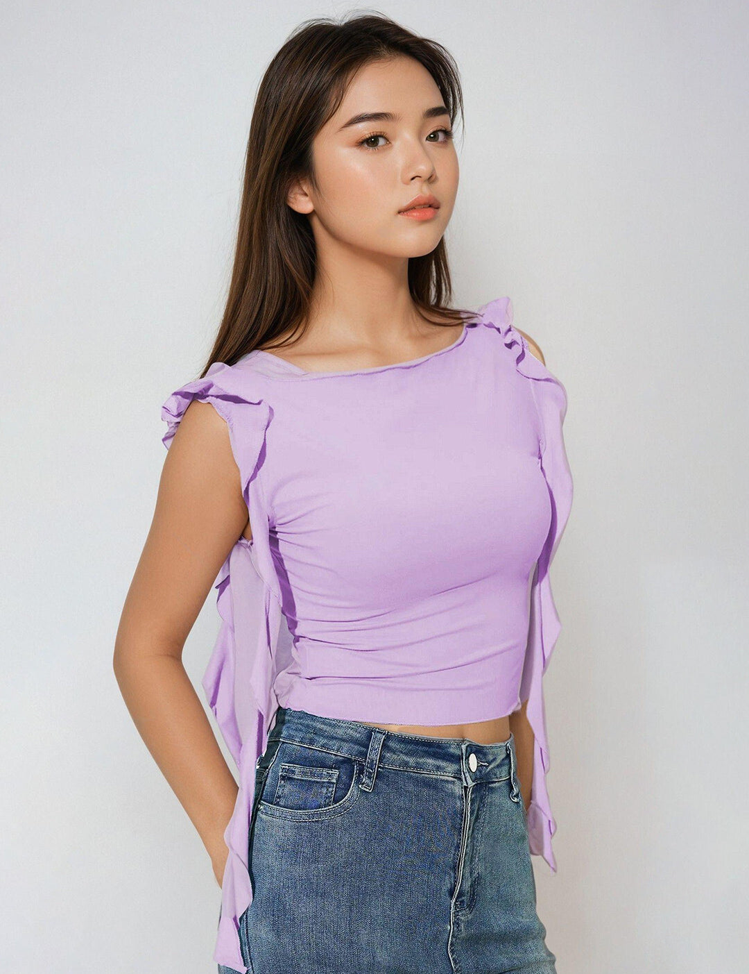 KOTTY Casual Solid Women Purple Top 