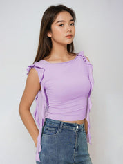 KOTTY Casual Solid Women Purple Top 