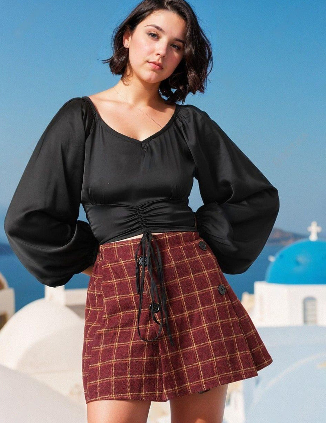 KOTTY Casual Solid Women Black Top 