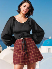 KOTTY Casual Solid Women Black Top 