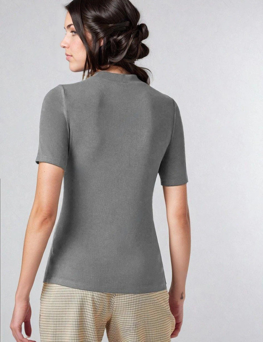 KOTTY Casual Solid Women Grey Top 