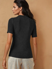 KOTTY Casual Solid Women Black Top 