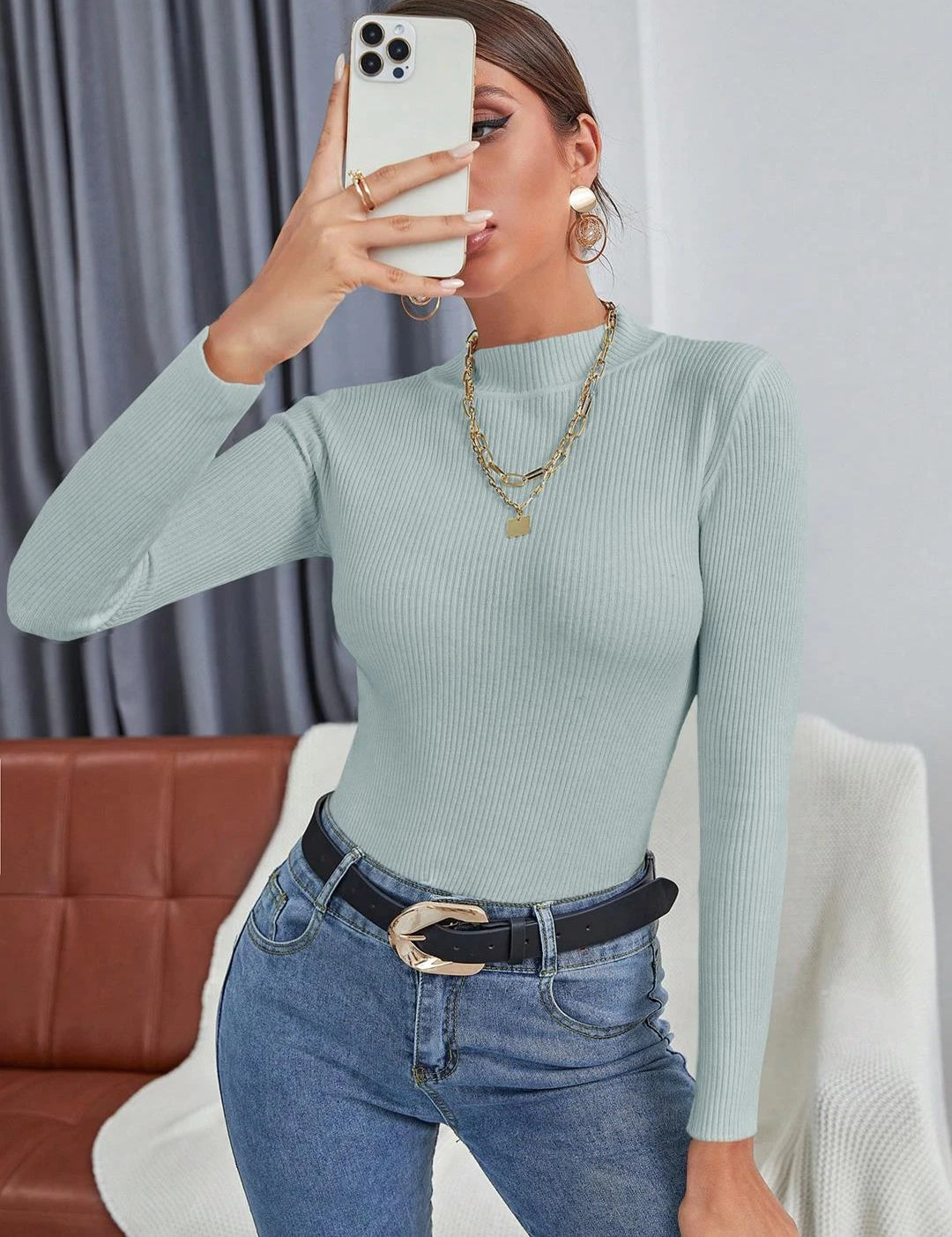 KOTTY Casual Solid Women Blue Top 