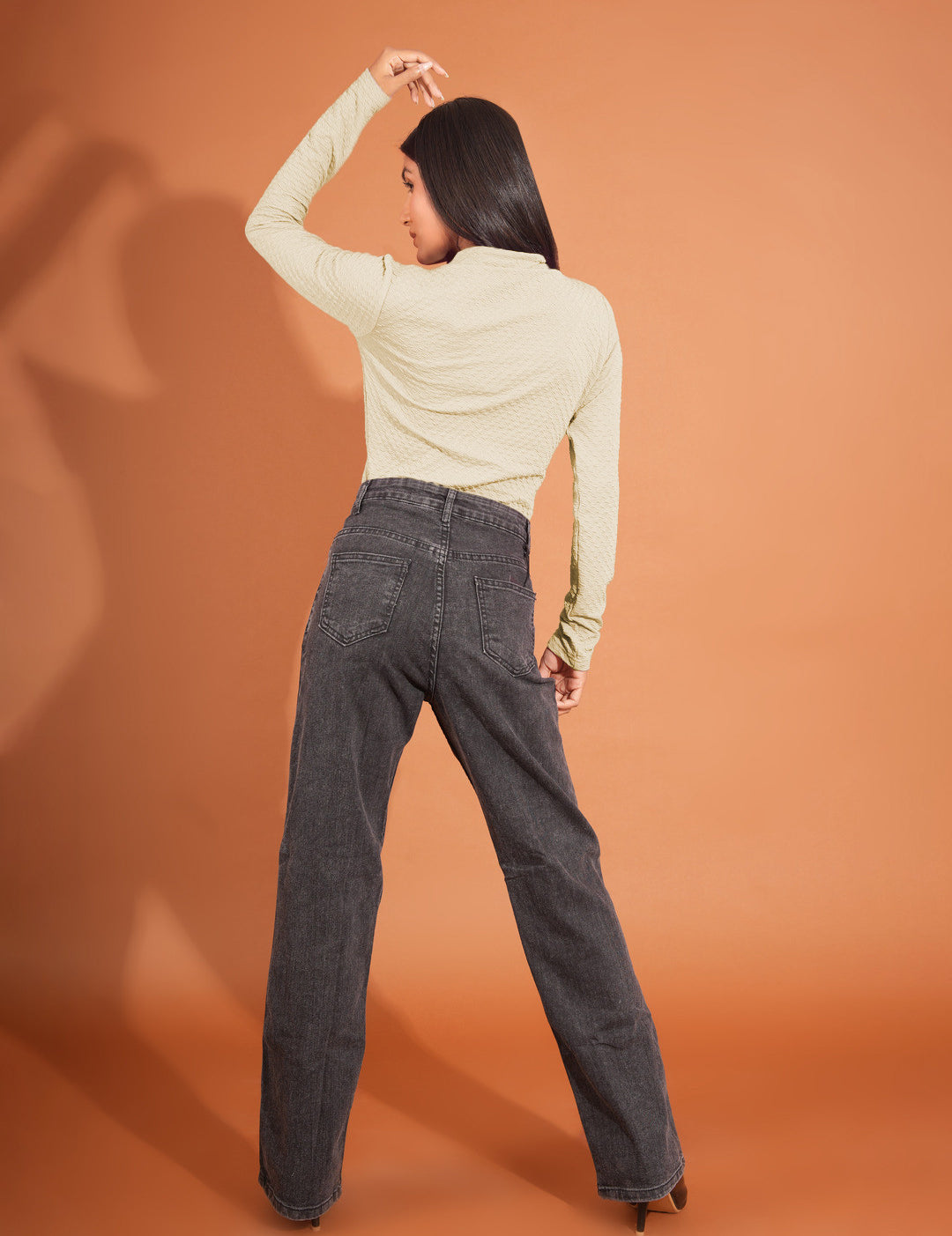 KOTTY Casual Solid Women Beige Top 