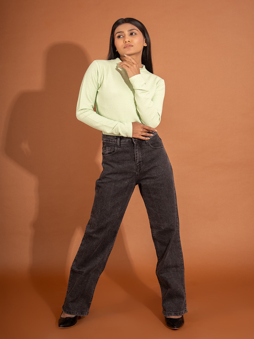 KOTTY Casual Solid Women Green Top 