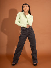 KOTTY Casual Solid Women Green Top 