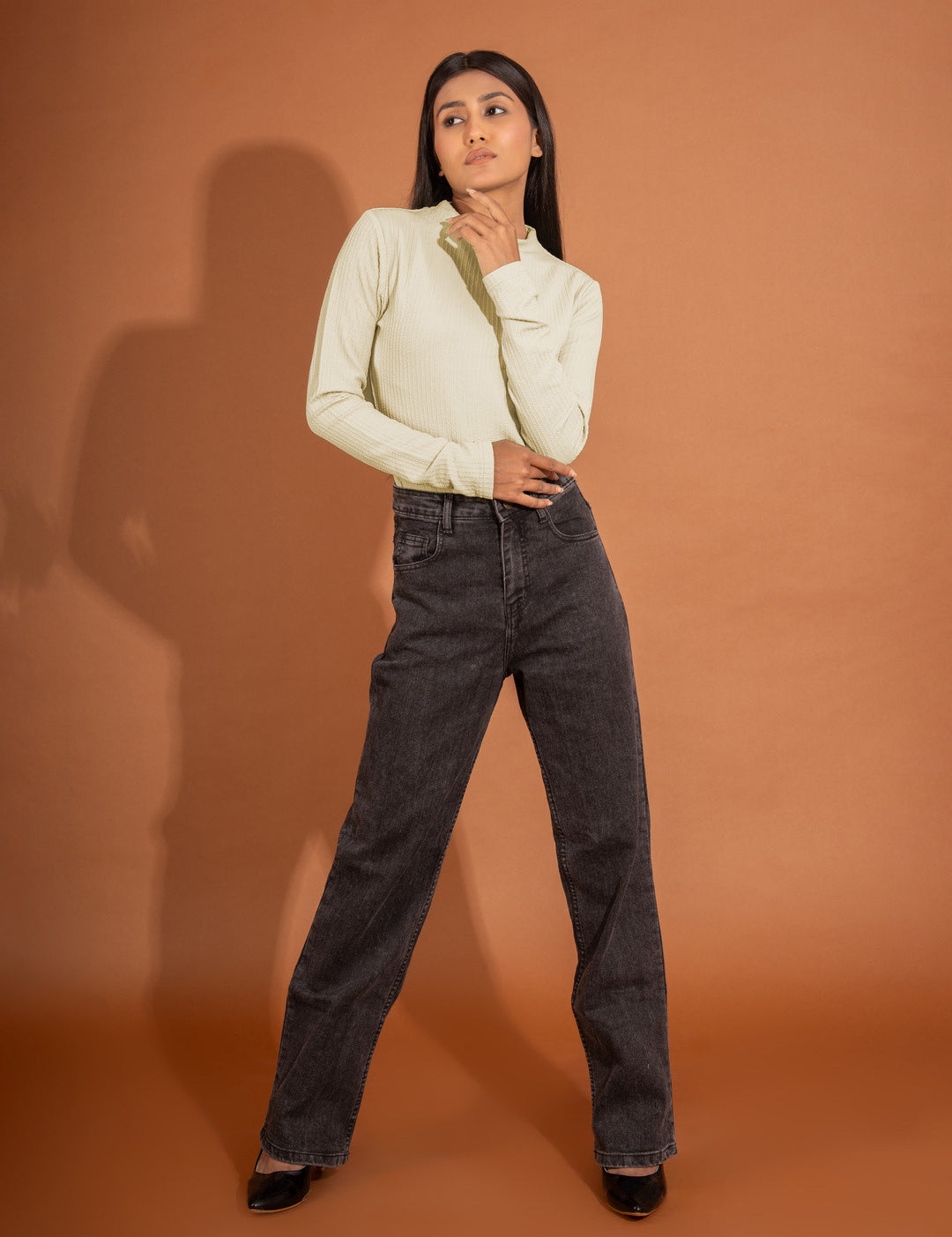 KOTTY Casual Solid Women Beige Top 