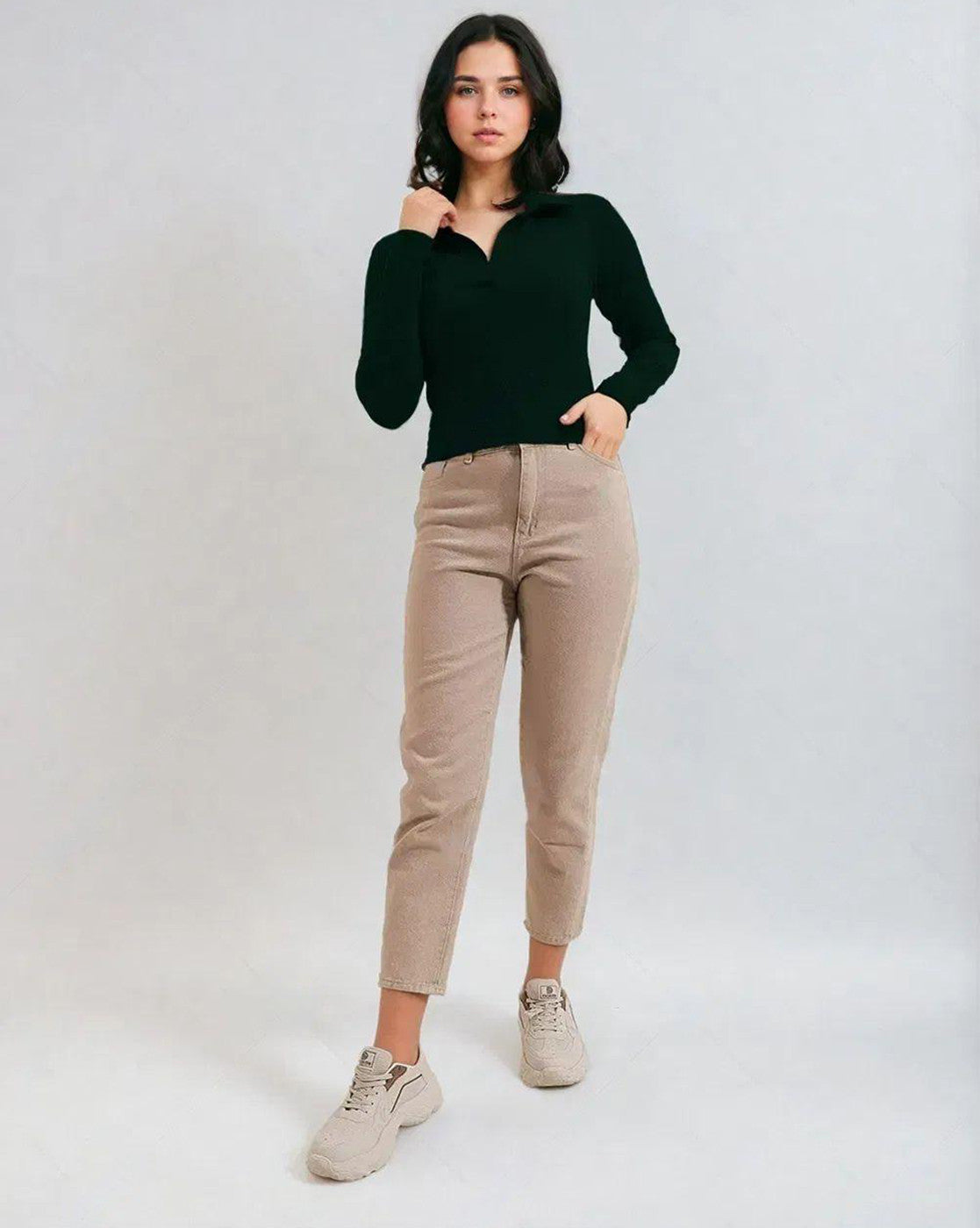 KOTTY Casual Solid Women Green Top 