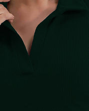 KOTTY Casual Solid Women Green Top 
