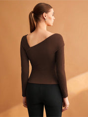 KOTTY Casual Solid Women Brown Top 