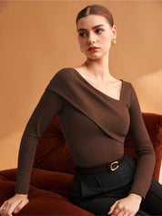 KOTTY Casual Solid Women Brown Top 