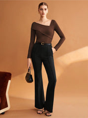 KOTTY Casual Solid Women Brown Top 