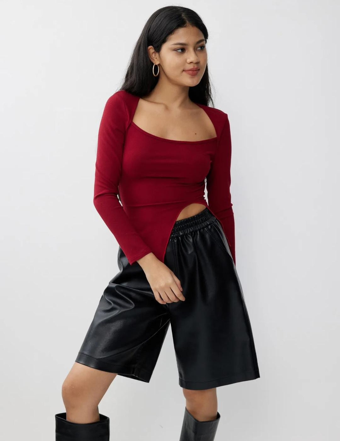 KOTTY Casual Solid Women Maroon Top 