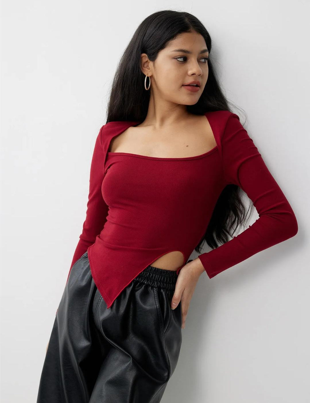 KOTTY Casual Solid Women Maroon Top 