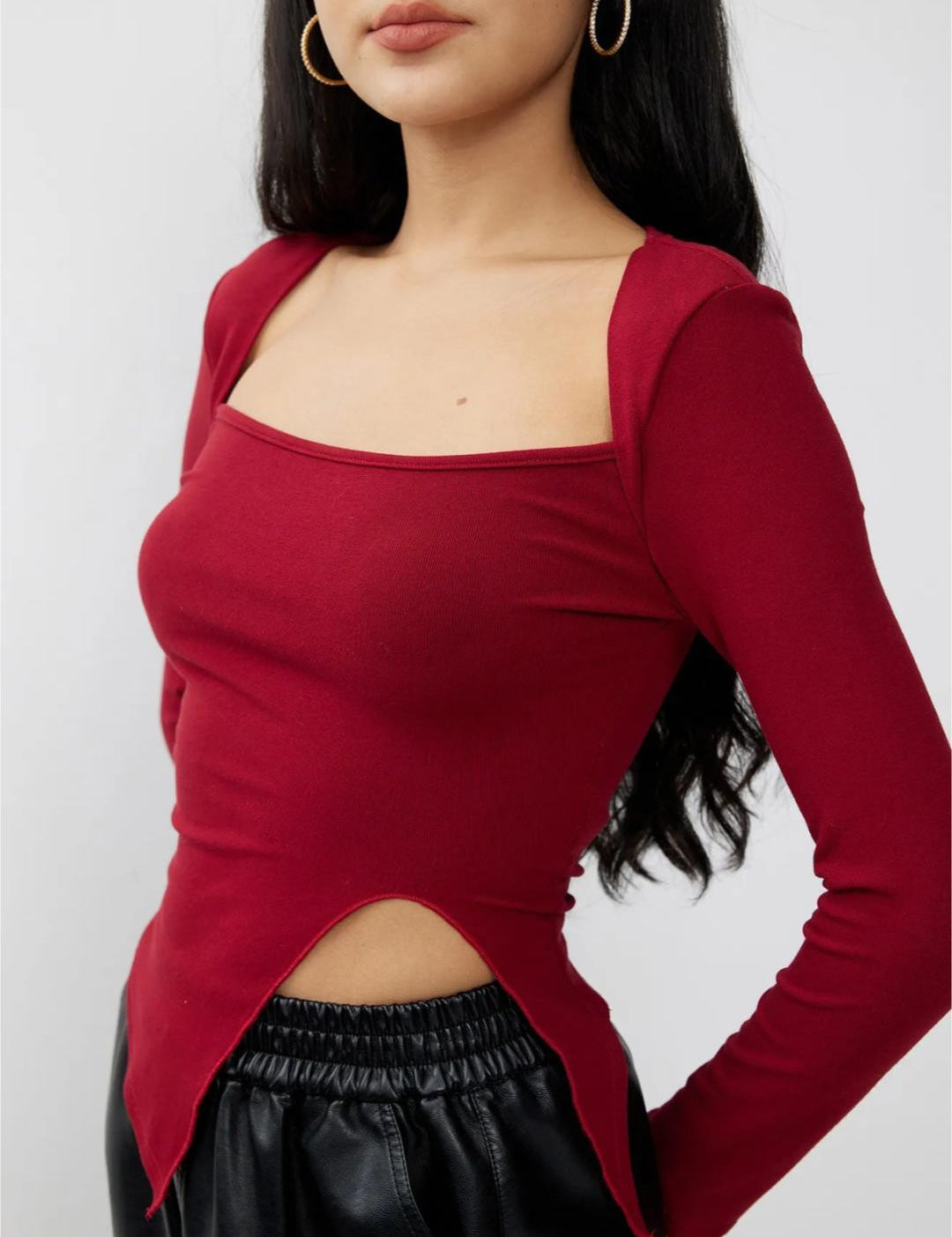 KOTTY Casual Solid Women Maroon Top 