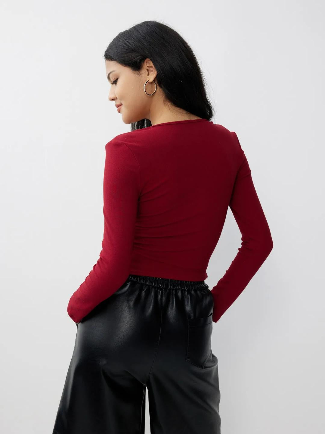 KOTTY Casual Solid Women Maroon Top 
