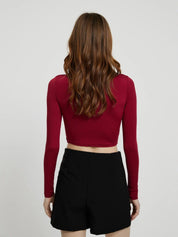 KOTTY Casual Solid Women Maroon Top 