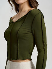KOTTY Casual Solid Women Green Top 