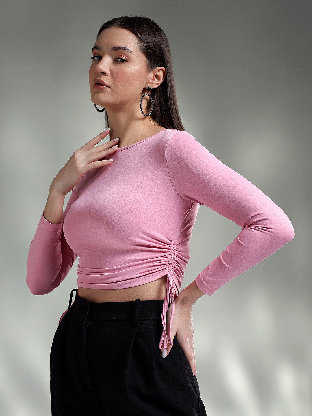 KOTTY Casual Solid Women Pink Top 
