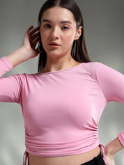 KOTTY Casual Solid Women Pink Top 