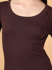 KOTTY Casual Solid Women Brown Top 