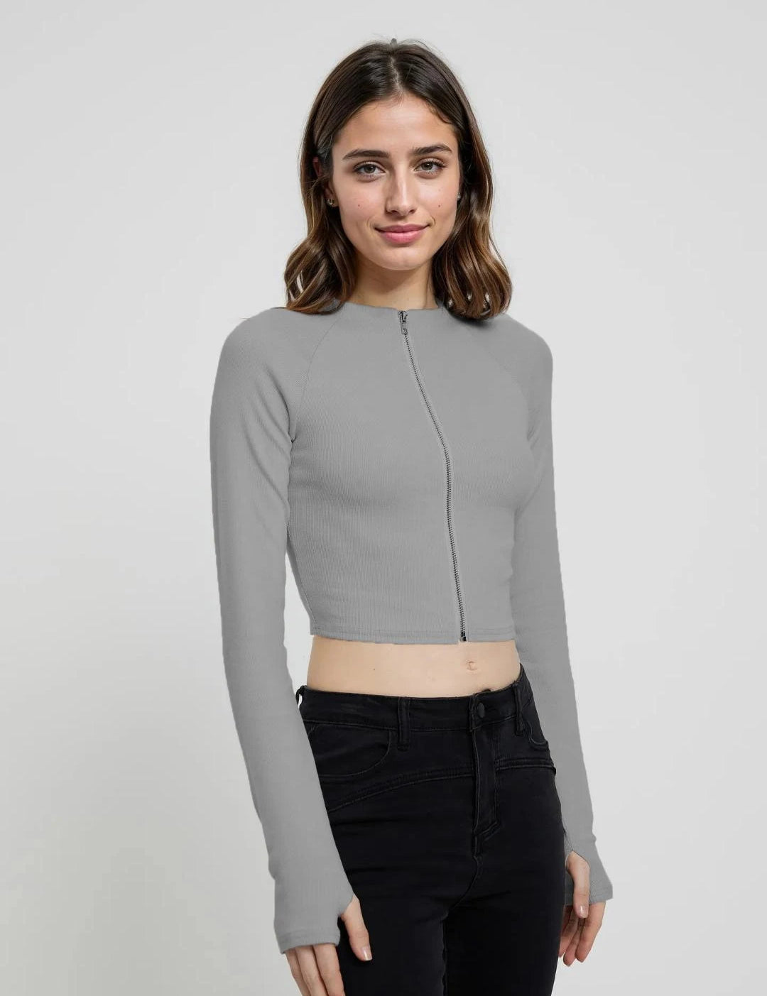 KOTTY Casual Solid Women Grey Top 