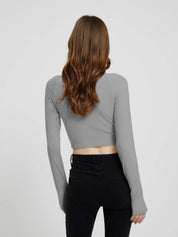 KOTTY Casual Solid Women Grey Top 