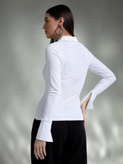 KOTTY Casual Solid Women White Top 