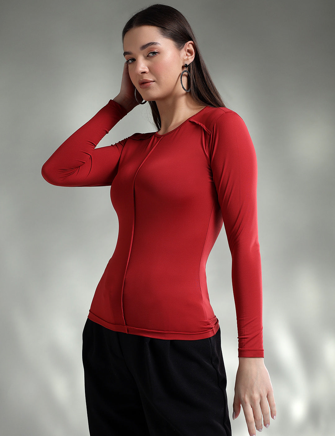 KOTTY Casual Solid Women Red Top 