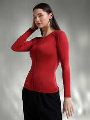KOTTY Casual Solid Women Red Top 