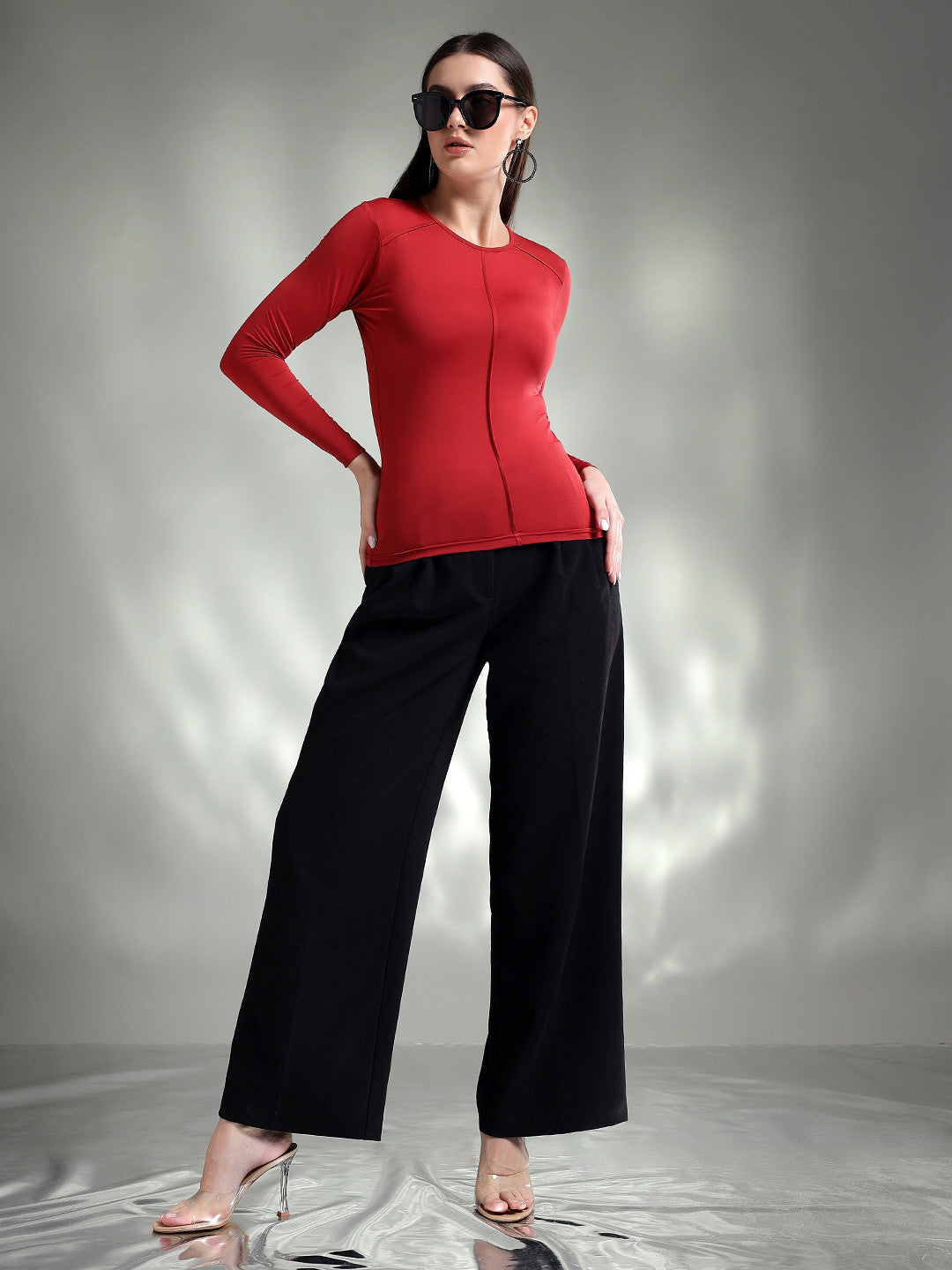 KOTTY Casual Solid Women Red Top 
