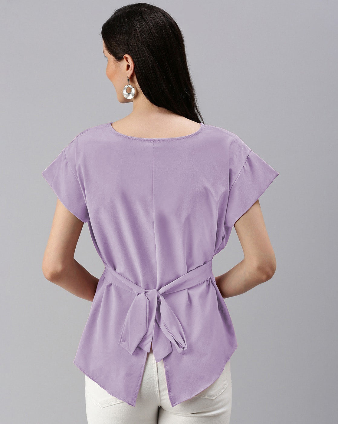 KOTTY Casual Solid Women Purple Top 