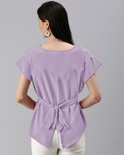 KOTTY Casual Solid Women Purple Top 