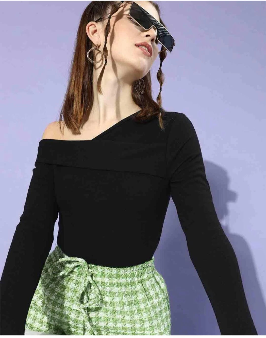 KOTTY Casual Solid Women Black Top 