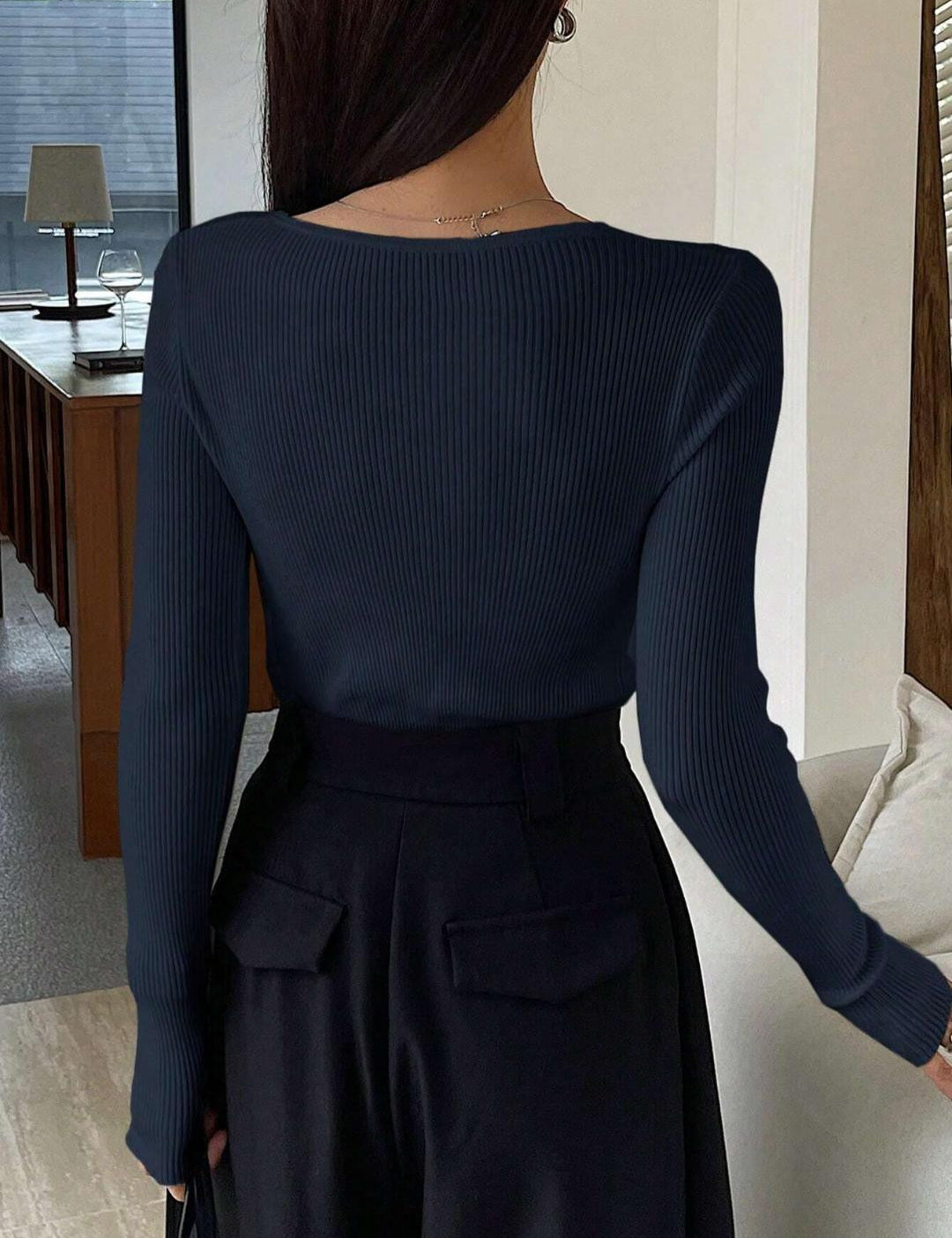KOTTY Casual Solid Women Blue Top 