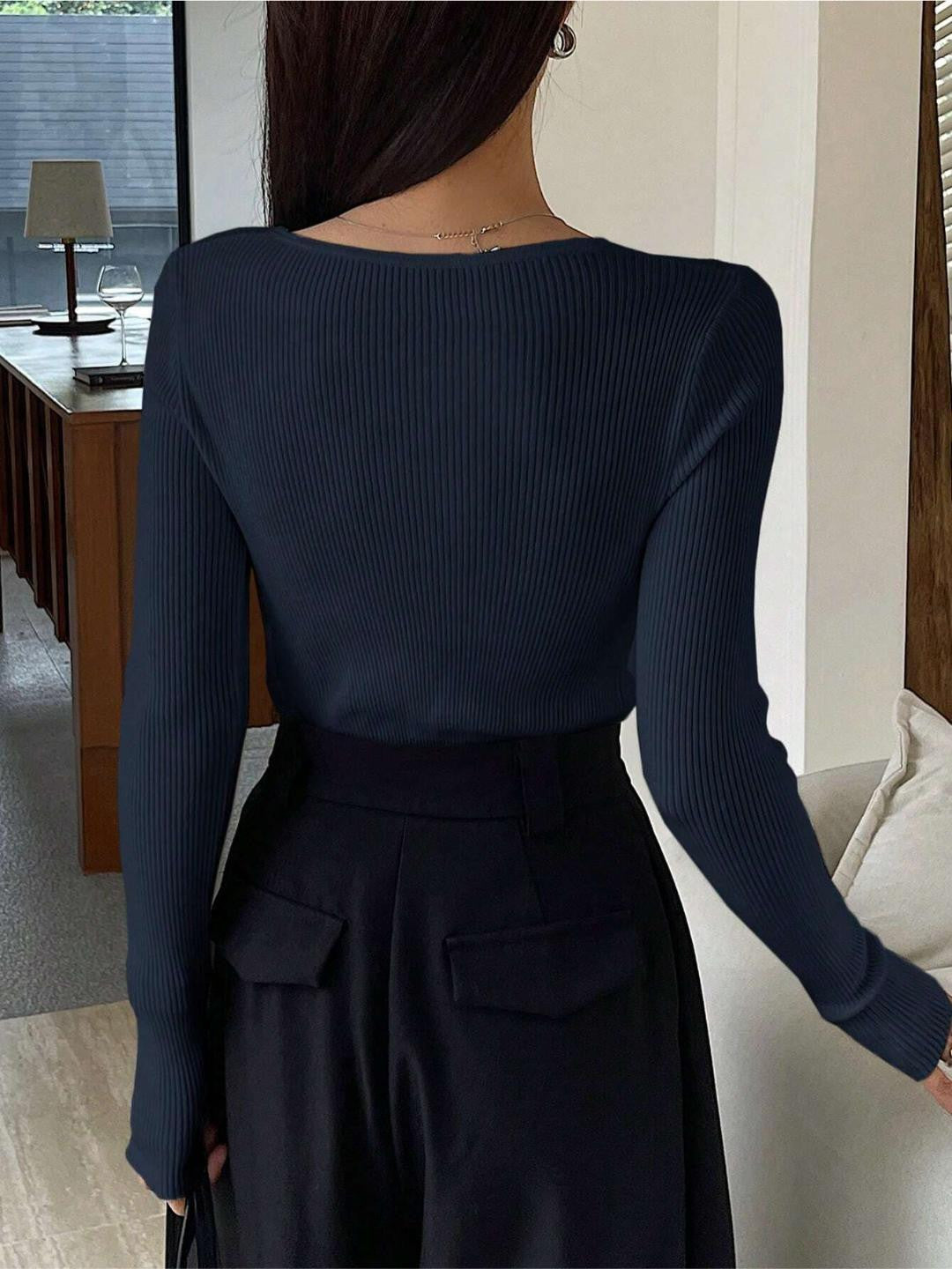 KOTTY Casual Solid Women Blue Top 
