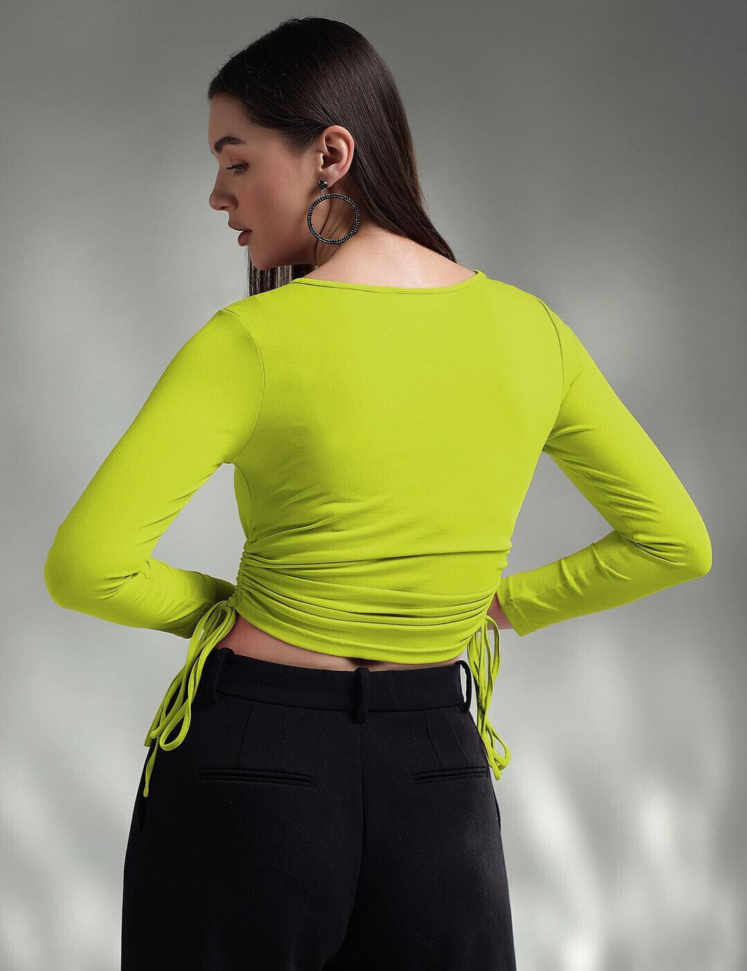 KOTTY Casual Solid Women Green Top 