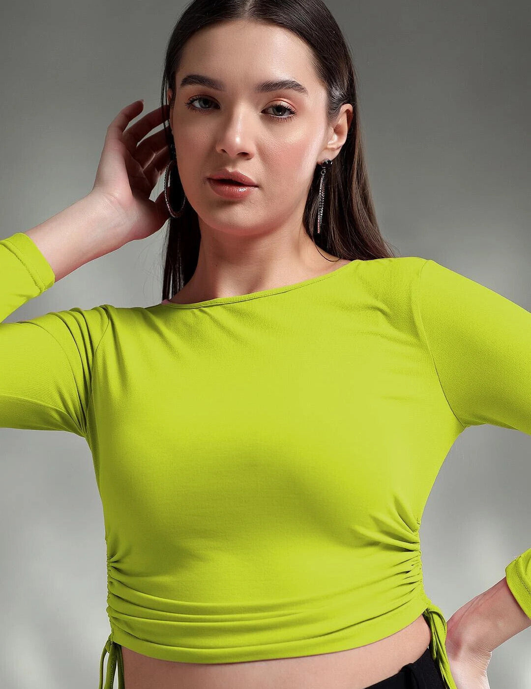 KOTTY Casual Solid Women Green Top 