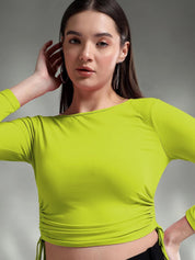 KOTTY Casual Solid Women Green Top 