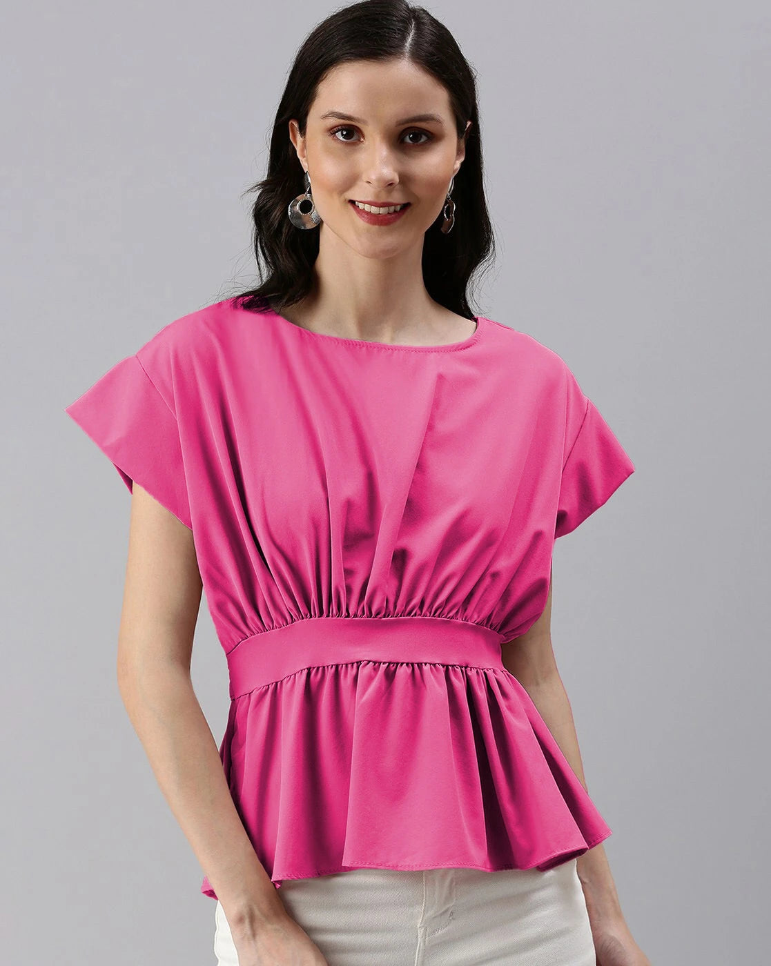 KOTTY Casual Solid Women Pink Top 