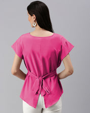 KOTTY Casual Solid Women Pink Top 