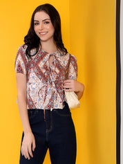 KOTTY Casual Printed Women Multicolor Top 