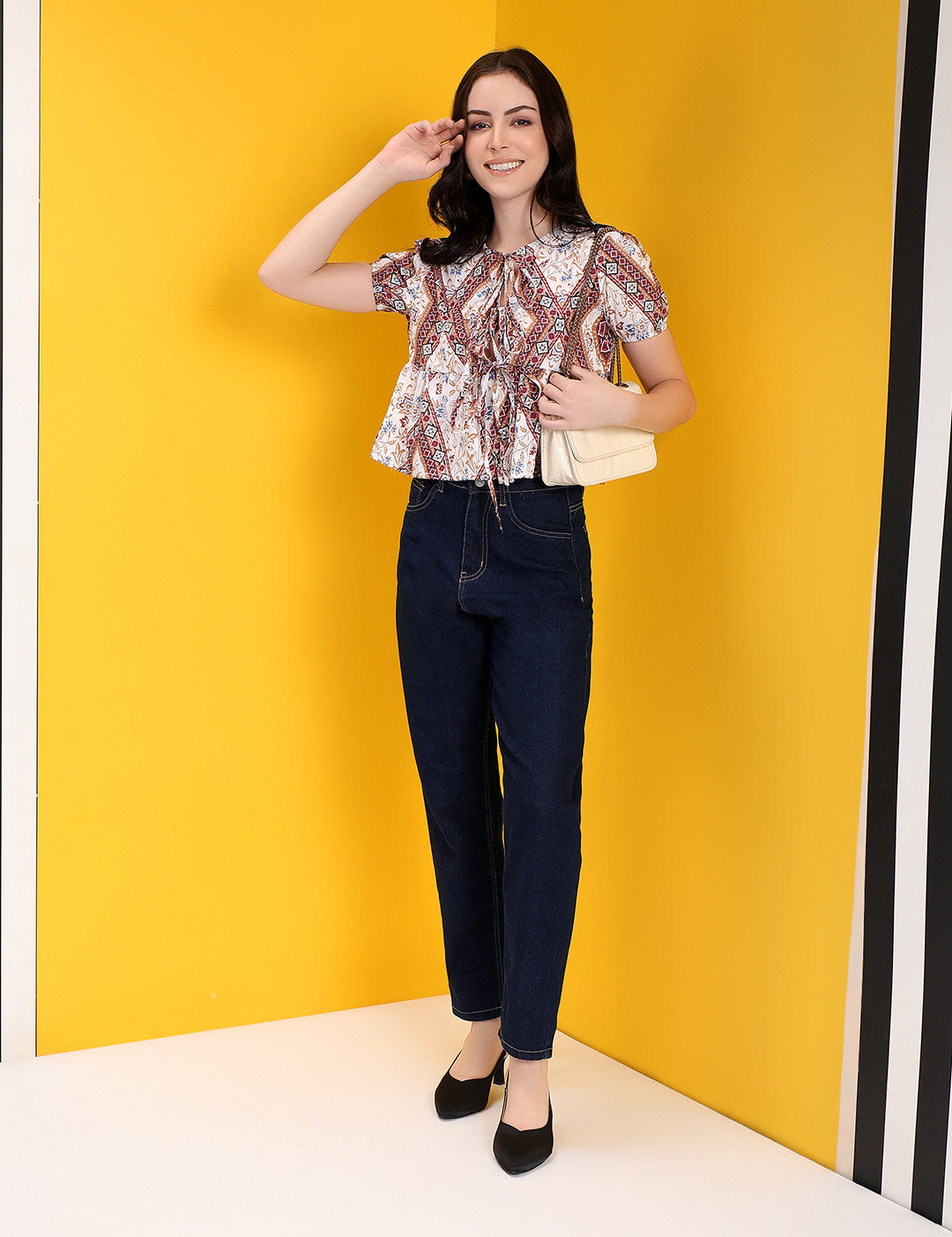 KOTTY Casual Printed Women Multicolor Top 